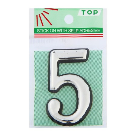 Door number "5", plastic, chromium color-3