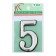 Door number "5", plastic, chromium color