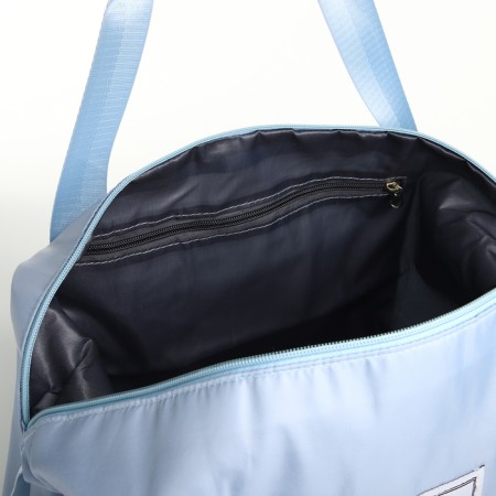 Sports bag with lightning, with an increase, external pocket, blue color-3