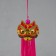 Textile suspension, plastic "Chinese lion" bright pink 2x4x14 cm