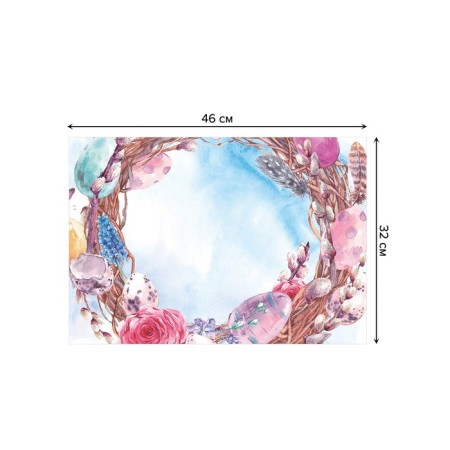 Set of napkins for setting the table "Easter wreath", rectangular, size 32x46 cm, 4 pcs-2