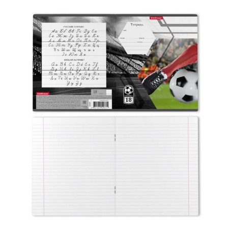 Notebook of 18 sheets in the Erichkrause Dribbling line, covered Cardboard, OFSET block, mix-8