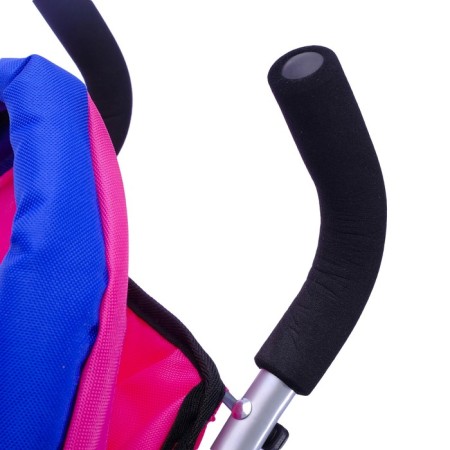 Stroller for dolls, with carrying, three -wheeled, metal frame-10