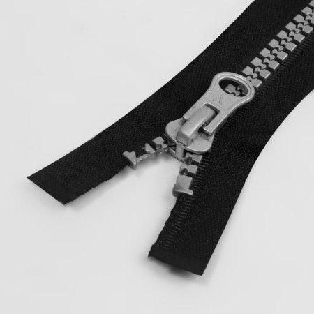 Lightning "Tractor", No. 10, connective, automatic lock, 100 cm, silver color-1