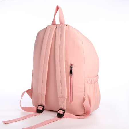 Young backpack from textiles on lightning, 4 pockets, pink color-1