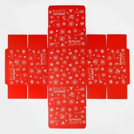 Folding box "New Year's Post", 15 x 15 x 8 cm, New Year-6