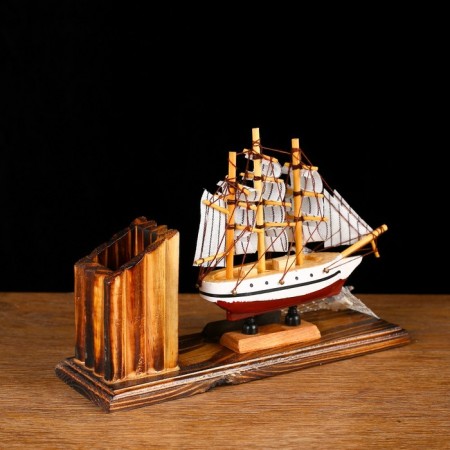 Set of desktop "Dream ship" with a stand for pens, 15 x 22 x 7 cm-2