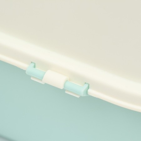 The toilet is closed with a folding top of 36 x 51 x 34 cm, blue-10