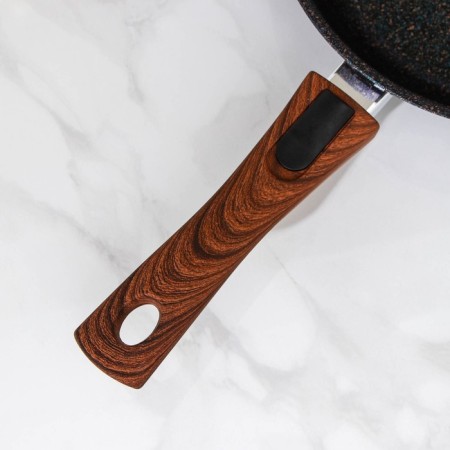 Granit Ultra Blue, D = 24 cm, removable handle, anti -stick coating, black color-3