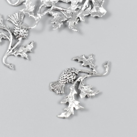 Decor for creativity Metal "District" set 5 pcs silver 2.6x4.6 cm