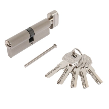 Cylinder mechanism standard MAX, 90 mm (45x45V), 5 keys, key/turntable, matte nickel 1024813