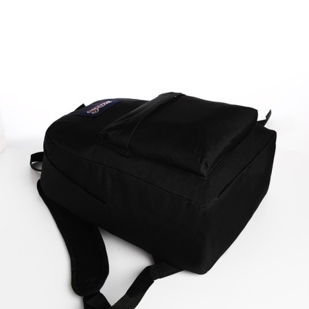 School backpack of textiles with lightning, external pocket, black color-4