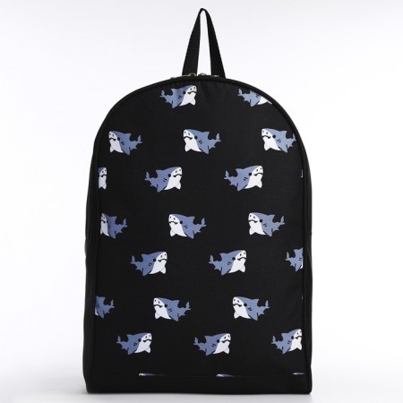 School textile “Sharks”, 38x14x27 cm, black color Black-2