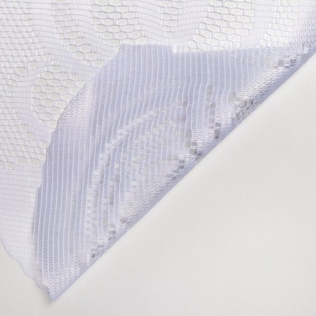 Curtain to the kitchen without curtain tape, 200x165 cm, white color, 100% polyester-4
