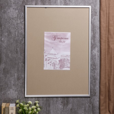 Photo frame pine c19 silver 50x70 cm (plastic screen)