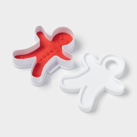 Form for cookies with 3 seals of bilateral and press “Gingerbread man”, 13 × 11 × 3.5 cm, color mix-6
