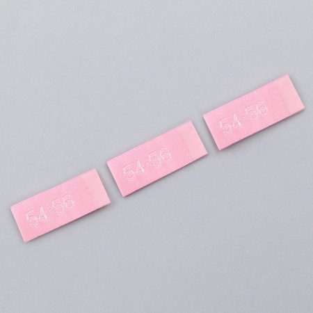 Textile strip "54-56", 5 x 1.1 cm, pink color-1