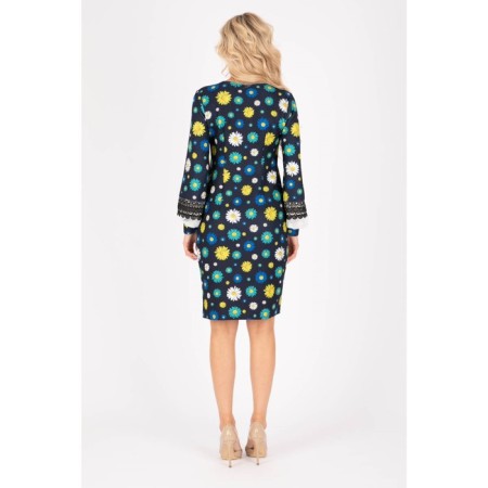 Female dress, size 44, blue, green color-9