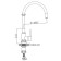 Accoona A48104G kitchen mixer, single -leaf, with nut, stainless steel, white/satin