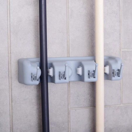Holder for harvesting inventory with hooks of a share, 26 × 6 × 10 cm, color gray color