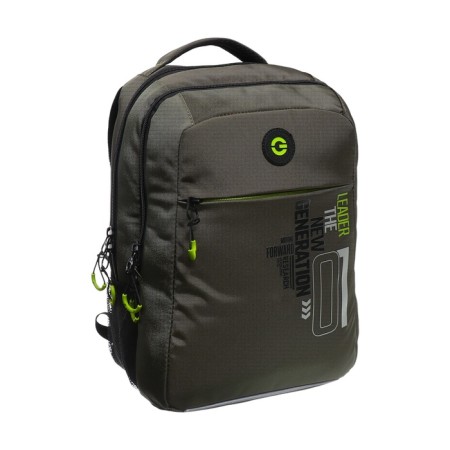 School backpack, 39 x 26 x 19 cm, Grizzly, ergonomic back, laptop department, khaki-1
