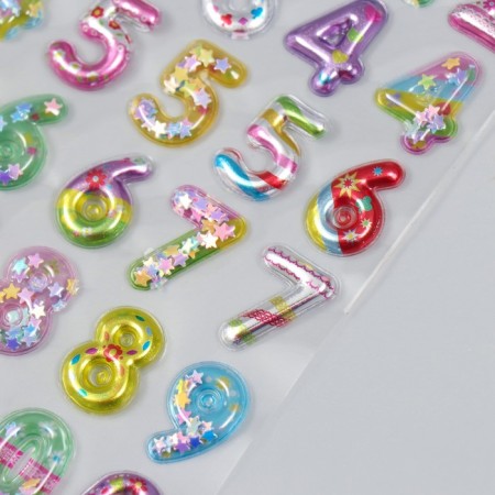 Plastic "Number" sticker with glitter mix 9x20.5 cm-1