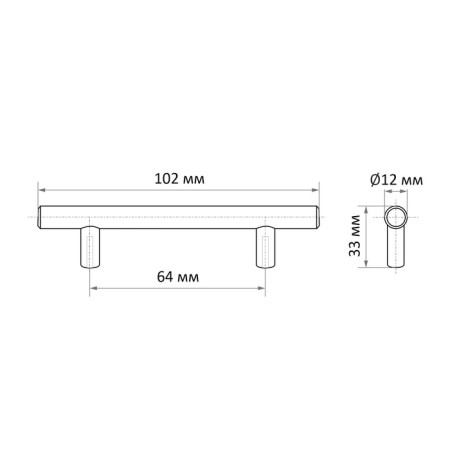 Hand -on Railing CAPPIO, Stainless. steel, d = 12 mm, m/o 64 mm, black color-8