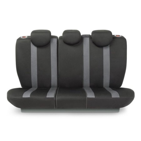 Auto-Cherkhly Performance, HEXAGON Polyester material, 5 mm foam, 3D, 15 objects, 5 head restraints, 2 pockets, 4 lightning, 4 end valves, Airbag black and gray-2