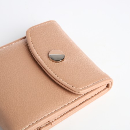 Women's wallet on magnet, beige color-2