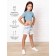 TOP for a girl with short sleeves on Generation ties, height 140 cm, blue color
