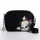Women's textile bag "Flowers", 19x14x6 cm, black