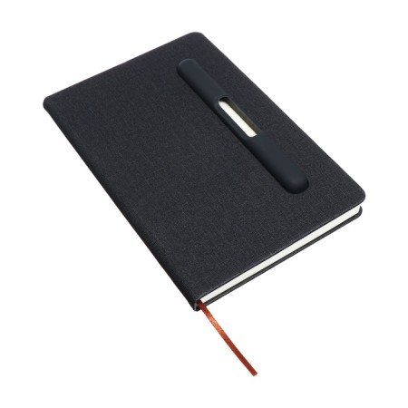 Leduced Diary A5, 96l, Lin, Holder for phone/tablet/handles, black-1