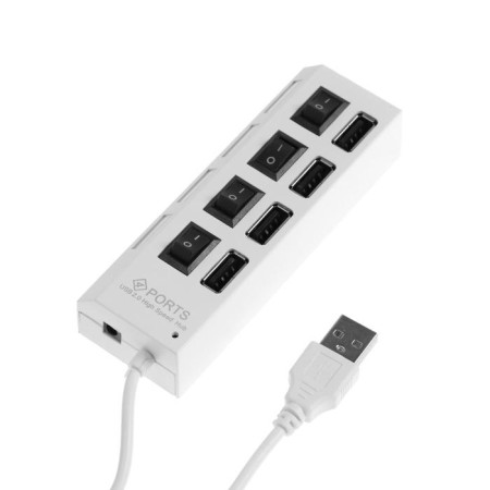 USB Luazon USB, 4 ports with individual white circuit breakers-2