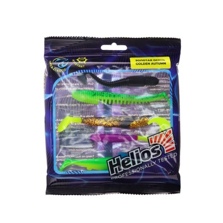 Set of silicone lures Helios "Golden Autumn", 5 pcs. (HS-GA-SET2)