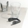 A set of glasses “SNEP” glass, 260 ml, 3 pcs, gray plastic accessory