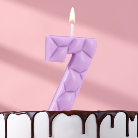 Candle for the cake "ice", number "7, lilac