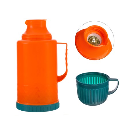 Thermos 1.2 l, with a glass flask, retains heat 18 hours, 15 x 28 cm, orange-1
