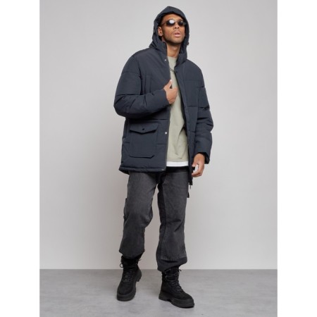 Extensive male winter park, size 58, dark blue color-4