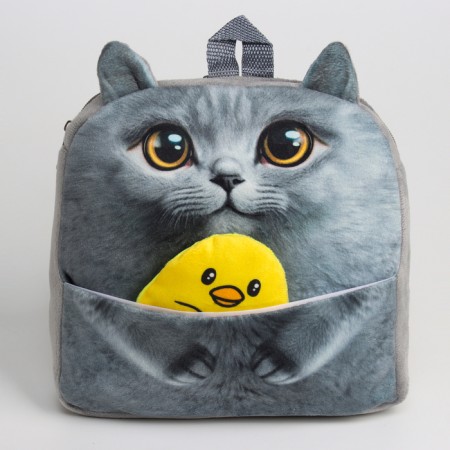 Baby backpack for a girl "Kotik" with a chicken-1