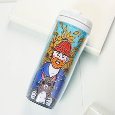The thermostat with an insert “behind every great artist is a cat” of 350 ml, retains the heat of 2 hours