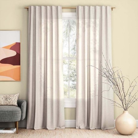 Set of curtains "Boho", size 150x270 cm, beige color, 2 pcs
