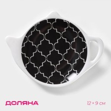 Standing for a tea bag of the Morocco Dailers, 11.5 × 9 × 1.5 cm, black color
