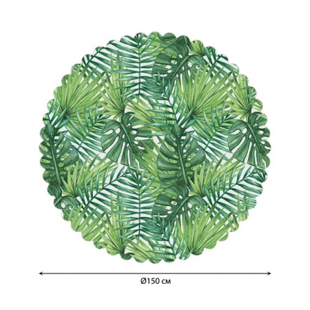The tablecloth "Tropical leaves", round, Saten, d = 150 cm-1