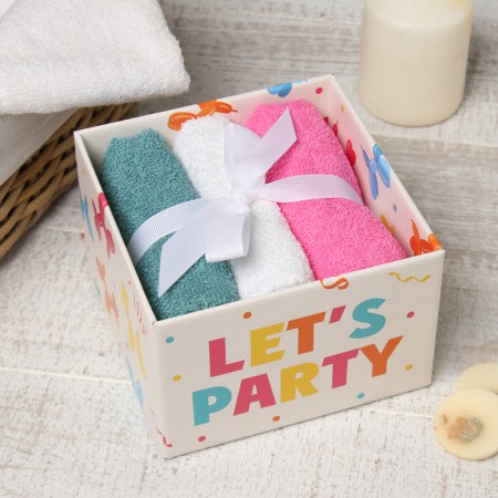 Set of terry towels "Airy ball" 30x30 cm - 3 pcs, cotton 340g/m2