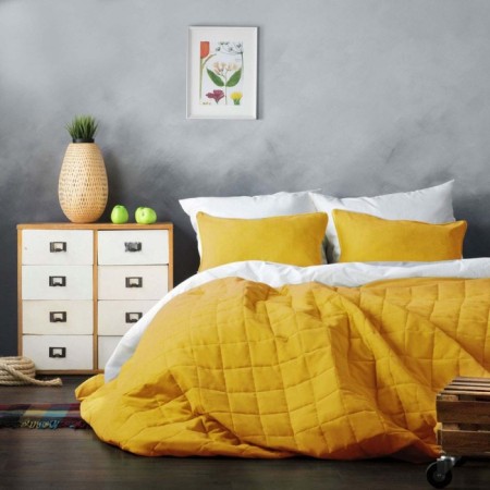 Cover with pillowcases "Soft", size 250x270 cm, yellow color-1