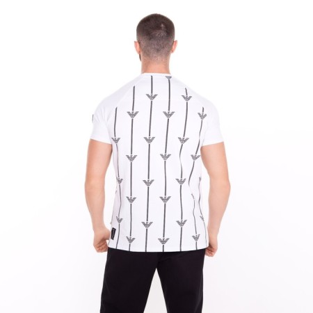 T -shirt male, white color/print mix, size l-4