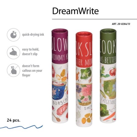 Ballpoint pen Dreamwrite "Slavic meal", Soft Touch, 0.7 mm housing, blue ink, in case, mix-14