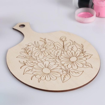 Board oval "flowers", 14.2x0.3x20 cm-1