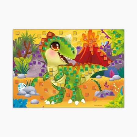Set for creativity. Fresco and soft mosaic "Dinosaurs in the jungle"-5