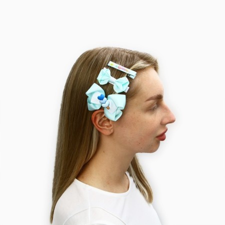 Hairpin clamping hair with a bow, set 3 pcs, cold heart-4